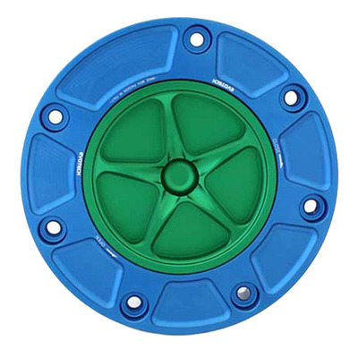 Bouchon de réservoir Evotech aluminium Vert/Bleu Honda CBR 600 RR 00-25