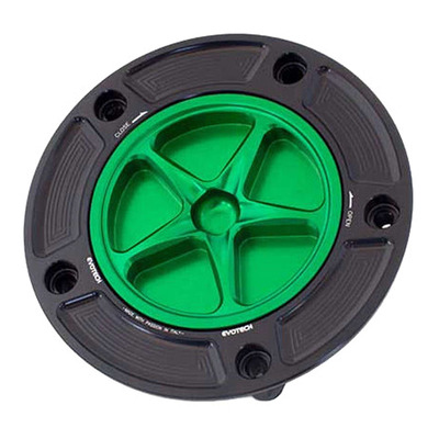Bouchon de réservoir Evotech aluminium vert/noir Yamaha YZF-R6 99-19