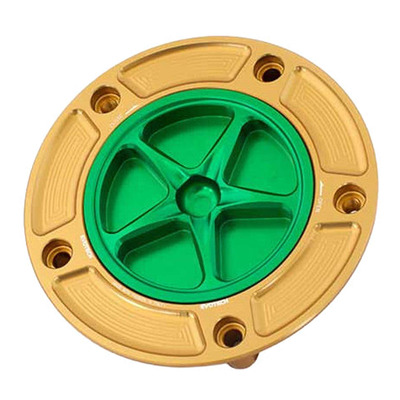 Bouchon de réservoir Evotech aluminium vert/or Yamaha YZF-R6 99-19