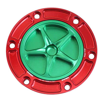 Bouchon de réservoir Evotech aluminium Vert/Rouge Aprilia Tuono 660 21-25