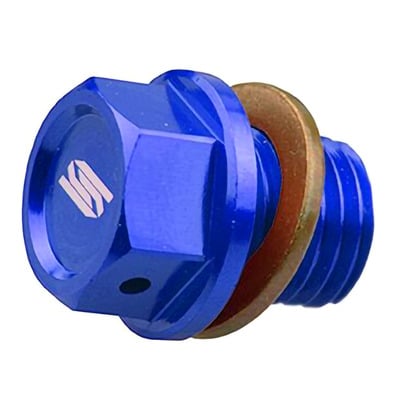 Bouchon de Vidange Aimanté SCAR en Aluminium Anodisé Bleu pour Yamaha
