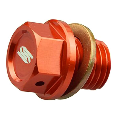 Bouchon de Vidange Aimanté SCAR en Aluminium Anodisé Orange pour KTM / Gasgas / Husqvarna