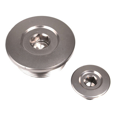 Bouchons de Carter Moteur Latéraux RFX Pro Aluminium Anodisé Gris pour Kawasaki 250/450 KXF 21-24