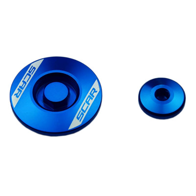 Bouchons de Carter Moteur Latéraux SCAR en Aluminium Anodisé Bleu pour Yamaha 450 YZF 23-24