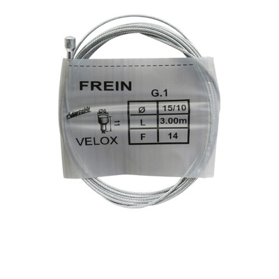Câble de frein vélo Velox acier 3,00 m (boite de 10)