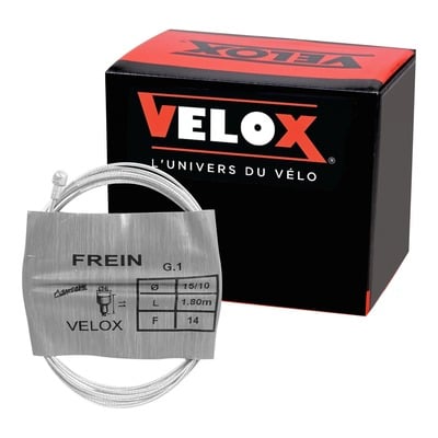 Câble de frein vélo Velox acier galvanisé Ø1,5 mm (1,80 m - boite de 25)