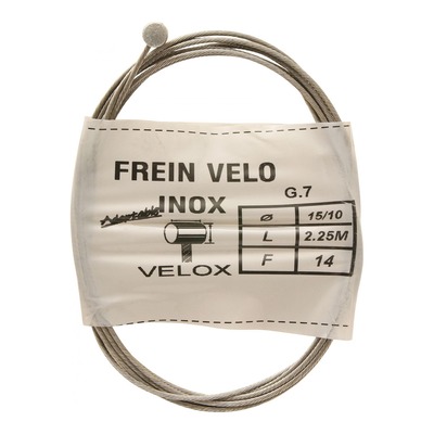 Câble de frein vélo Velox acier inox Ø1,5 mm (2,25 m - boite de 25)