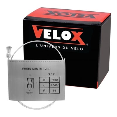 Câble de frein vélo Velox Cantilever acier galvanisé Ø1,5 mm (0,50 m - boite de 25)