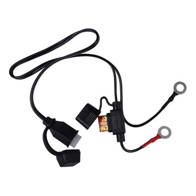 Câble pour chargeur batterie Bike It avec fusible 5A connecteur + carré / - rond
