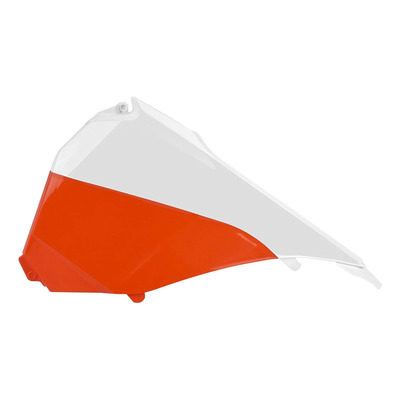 Cache de Boîte à Air POLISPORT Type Origine Orange / Blanc - KTM 250 à 450 SXF 13-15