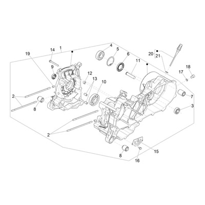 Carter moteur complet d'origine 1A017845 Piaggio Zip 50 4t 2021-2024