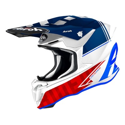 Casque cross Airoh Twist 2.0 Tech bleu/blanc/rouge brillant