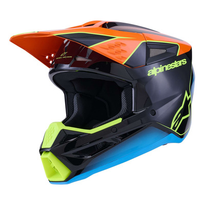 Casque cross Alpinestars SM3 Fray black/orange/yellow fluo glossy