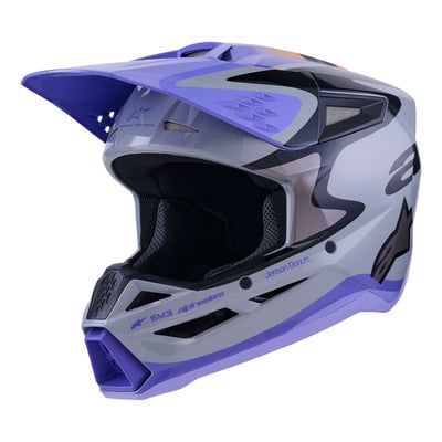 Casque cross Alpinestars SM3 Jettson gray/purple/black glossy