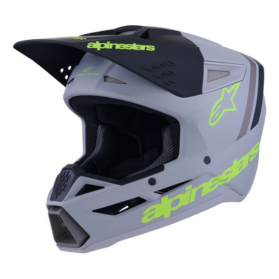 Casque cross Alpinestars SM3 Radium gray/black/yellow fluo matt