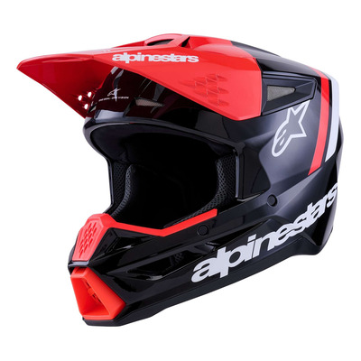 Casque cross Alpinestars SM3 Radium black/red fluo/white glossy