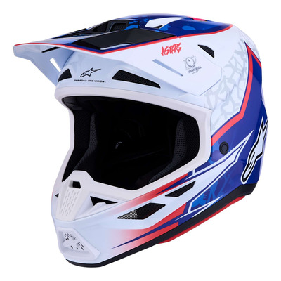 Casque cross Alpinestars SM7 Blaster white/blue/red glossy