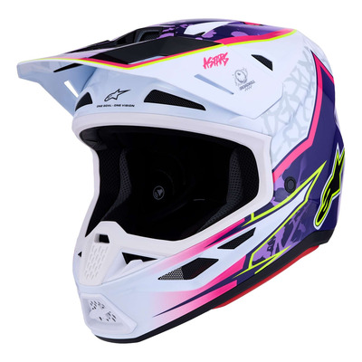 Casque cross Alpinestars SM7 Blaster purple/pink/white glossy