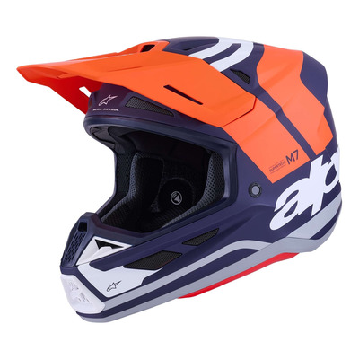Casque cross Alpinestars SM7 Core orange/blue matt