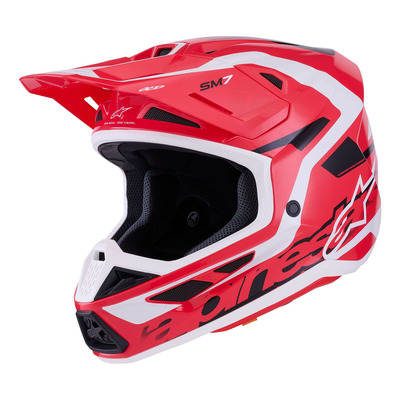 Casque cross Alpinestars SM7 Deed red/black/white glossy