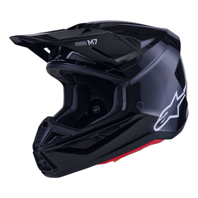 Casque cross Alpinestars SM7 Solid black glossy