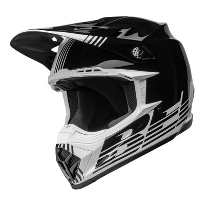 Casque cross Bell Moto-9 Mips Louver noir/blanc brillant