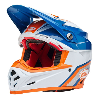 Casque cross Bell Moto-9S Flex Merchant gloss orange/blue