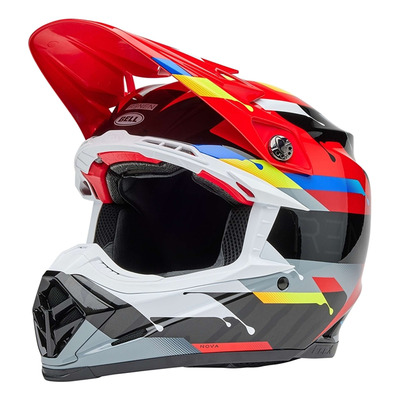 Casque cross Bell Moto-9S Flex Renen Nova Gloss Black/Red