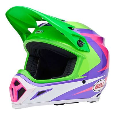 Casque cross Bell MX-9 Mips Jackal gloss Hi-Viz green/purple
