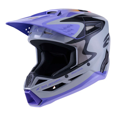 Casque cross enfant Alpinestars SM3 Youth Jettson gray/purple/black glossy