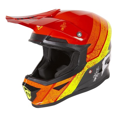 Casque cross enfant Freegun Stripe brillant rouge