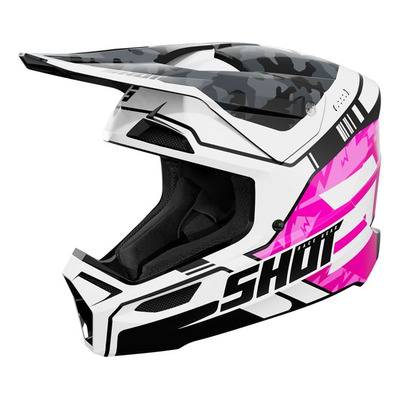 Casque cross enfant Shot Furious Kid Flash pink glossy