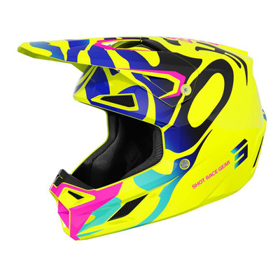 Casque cross enfant Shot Speed Kid Ghost neon yellow glossy