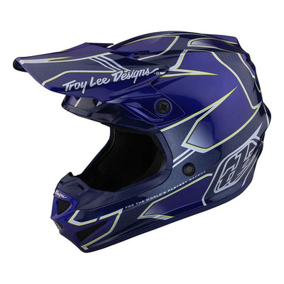 Casque cross enfant Troy Lee Designs Youth SE4 polyacrylite MIPS Matryx blue