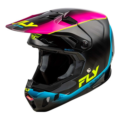 Casque cross Fly Racing Formula CC L.E. Underglow gris/rose/bleu