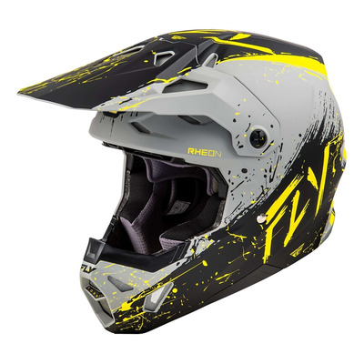 Casque cross Fly Racing Formula CP Manic gris mat/noir/jaune