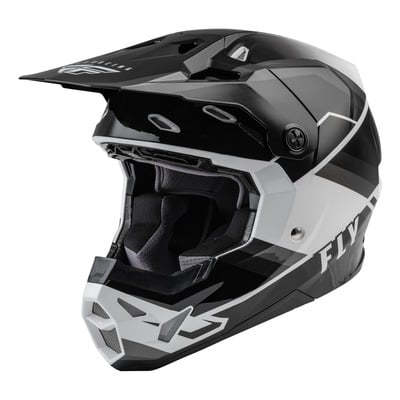Casque cross Fly Racing Formula CP Rush gris/noir/blanc brillant