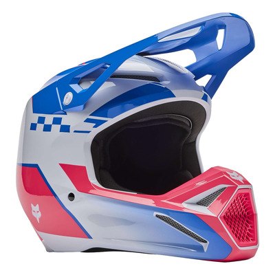 Casque cross Fox Racing V1 Collect blue/pink