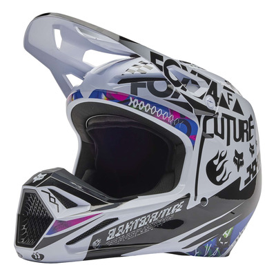 Casque cross Fox Racing V1 Image Cosmo white/black