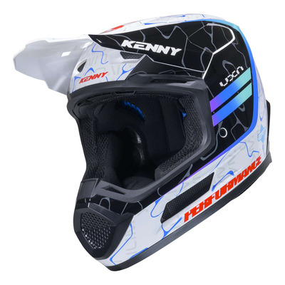 Casque cross Kenny Performance Graphic + wave blue/white
