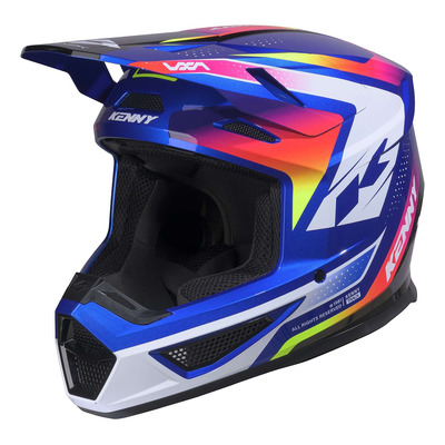 Casque cross Kenny Track Graphic + Focus candy blue