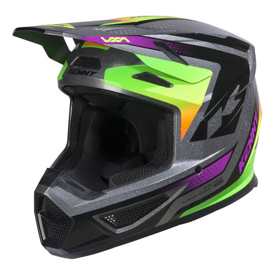 Casque cross Kenny Track Graphic + Focus neon