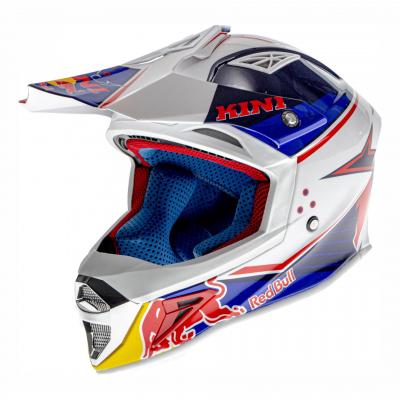 Casque cross Kini Red Bull Competition bleu marine/blanc