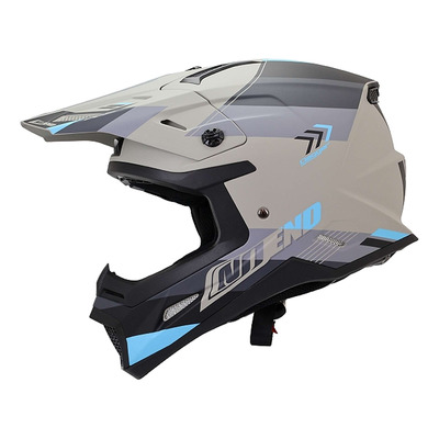 Casque cross NOEND Dagger - Gris / Bleu Mat