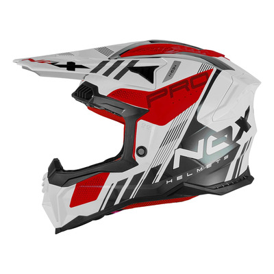 Casque cross Nox N633 Storm blanc/rouge