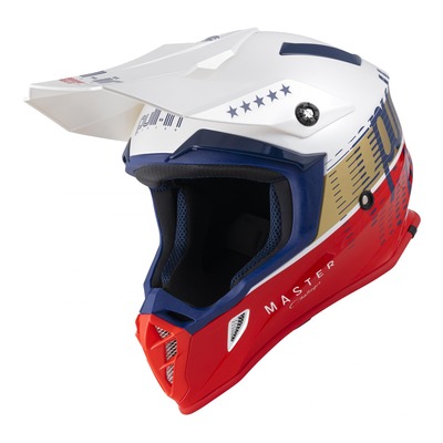 Casque cross Pull-in Master navy/blanc/rouge/or brillant