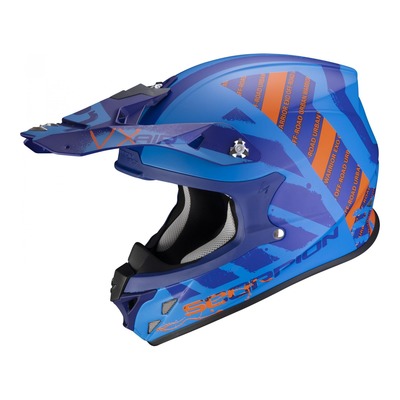 Casque cross Scorpion VX-21 Urba Mat bleu/orange
