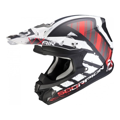 Casque cross Scorpion VX-21 Urba Mat noir/blanc/rouge
