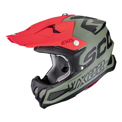 Casque cross Scorpion VX-22 Air MIPS Updown vert/noir/rouge mat
