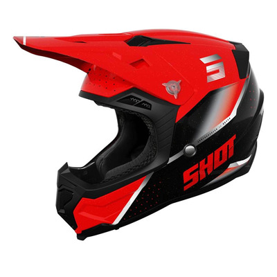Casque cross Shot Core Honor red pearly